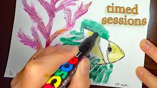 TIMED DRAWING SESSIONS with Odd Orange - People and Ocean Life | Fill Spreads in My Sketchbook