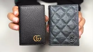 CHANEL ID CARD HOLDER VS GUCCI GG MARMONT CARD CASE ⭐️ COMPARISON