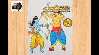 Step by Step Drawing of Shree Ram Killing Ravan