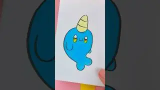 🐋 Hur man ritar en Kawaii-narval ✨ Steg f&ouml;r steg