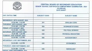 compartment exam 2021 || date sheet || class 12 compartment exam 2021 || cbse compartment date sheet