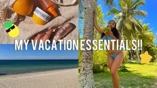 MY VACATION ESSENTIALS | what to bring on vacation, jewelry, clothes, etc.. try on haul!