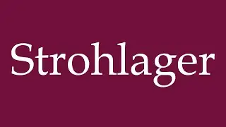 How to Pronounce ''Strohlager'' (Straw storage) Correctly in German