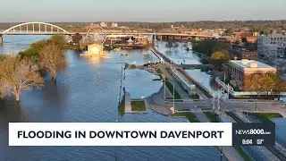 Flooding in downtown Davenport