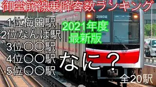 大阪メトロ、御堂筋線乗降客数ランキング