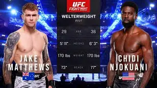 JAKE MATTHEWS VS CHIDI NJOKUANI FULL FIGHT UFC ON ESPN 70