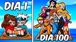 SOBREVIVI 100 DIAS NA JANGADA DE MENINAS MINECRAFT O FILME