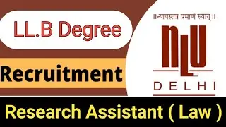 Research Assistant ( Law ) | NLU Recruitment | Legal Jobs |