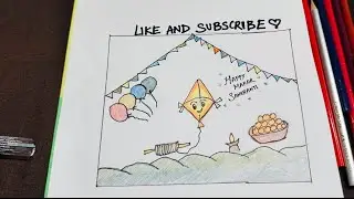Makar Sankranti Special Art 🪁🎨 | Satisfying Drawing ✨#MakarSankranti #SankrantiArt #SatisfyingArt 