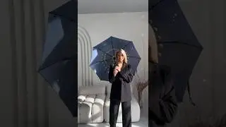 Зонт Женский Flioraj 3 сложения Автомат Синий Антиветер 23150 FJ