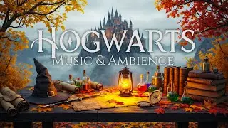 Hogwarts Autumn Ambience 🍂 Magical Music & Cozy Wizarding World Vibes