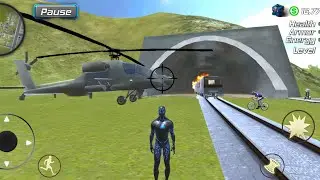 Black Hole Rope Hero Vice Vegas - Helicopter at Train Station - Android Gameplay