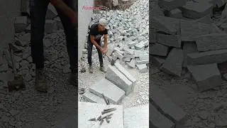 Amazing fastest stone cutting technique | work in stone | #stonecutting #stonemasonry #shortsfeed