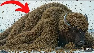 Unbelievable Rescue: Bison Swarmed by Bees Saved 🐂🐝