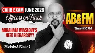 CAIIB June 2026 | CAIIB ABFM Module A | Abraham Maslow's Need Hierarchy | by Bhaskar Sir