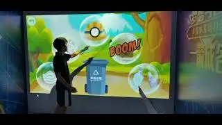 #interactive  #magic  #projection  3D wall projector system game#This body sense garbage sorting