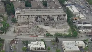 Roadway reopens on Lavista Road following demolition of building gutted by flames in 2023
