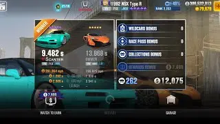 CSR2 - 1992 NSX Type R (EP 800-900) (1/2 mile) - tune & shift for Tournaments (day 1) - 9.482