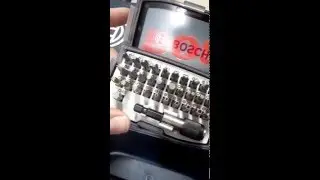 Unpacking / unboxing Bosch 32-piece screwdriver bit set  2607017319
