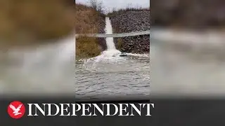 Railway line between Swindon and Bristol submerged by floodwater