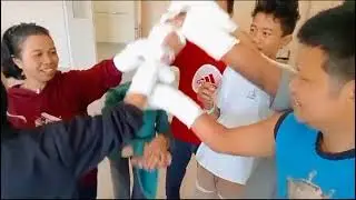 young people affected by leprosy after tendon transfers in Makassar