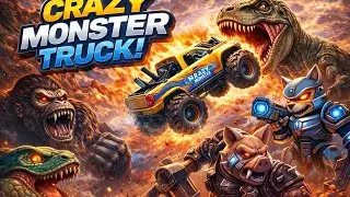 Monster Truck Chaos Showdown: Dino Attack & Extreme Stunts