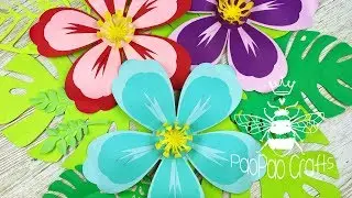 Flor Hibisco | Moldes GRATIS | Flor Moana | Flor Cayena | Flor Hawaiana | Hibiscus flower