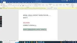 MySQL IFNULL() DOESN’T WORK FOR ME……. WHY??