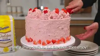 Golden Strawberry Layer Cake with Chelsweets | Domino&reg; Sugar