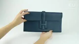 Clutch Herm&egrave;s Jig&ecirc; Azul Petr&oacute;leo  | Etiqueta &Uacute;nica