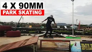 SKATING 4x90mm Flat in the Skatepark - Big Wheel Urban Inline Skating