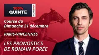 Pronostics Quinté PMU - 100% Quinté du Dimanche 21 décembre à Paris-Vincennes