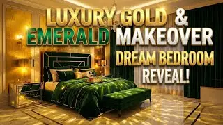 Luxury Gold & Emerald Makeover Dream Bedroom Reveal #luxury #bedroom #decor #viral #transformation 