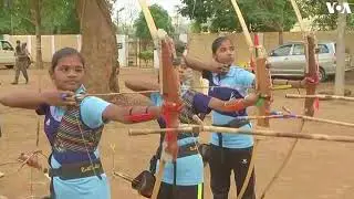 Tribal Girls Learn Archery in India