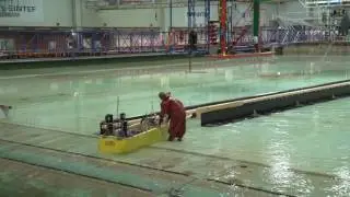Modellfors&oslash;k i testtank for Stad skipstunnel
