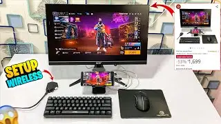Playing Free Fire on TV / Monitor using - Mobile with Keyboard and Mouse Wirelessly 🔥