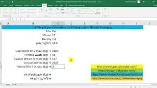 How to do Ink Weight gain Calculation for Printing Layer   Flexible Packaging