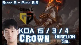 Gen.G Crown AURELION SOL vs VLADIMIR Mid - Patch 8.9 KR Ranked