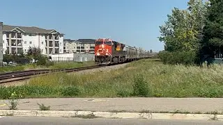 CN 2872 leads Short CP Potash Train south through Airdrie AB