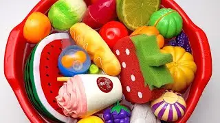 Satisfying Video | Drop Fruits and Vegetables in Red Pool ASMR