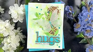 Faux Foil Butterfly Hugs Card | Nuvo Glacier Paste