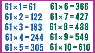 Table of 61 | Full 61 Table | Table of 61 or School childrens | 