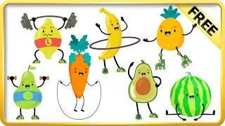 Cartoon fruit characters animation HD