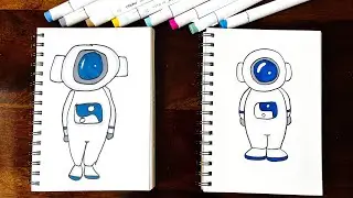 Easy Astronaut Drawing & Coloring for Kids 👩&zwj;🚀🚀 | Drawing with My Niece