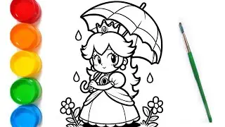 cute peach princess👸 😍❤//cute girl drawing colouring fun😍