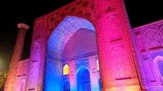 Samarkand - Registan Square at night