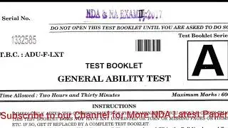 NDA General Ability Test Paper December 2017