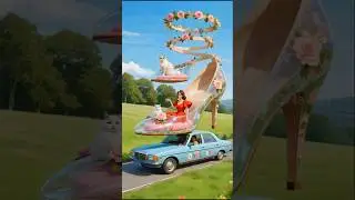 Classic Blue Car with Roses 🚗🌹 #car #rose #cat #magicwheels #rosedrive #haven2haven #shorts #F96