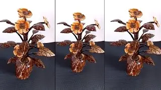 How To Make a Flower With Coconutshell /Coconutshell Craft ideas.