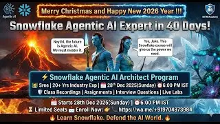 Snowflake GenAI Agentic AI Training Batch Jan 2026